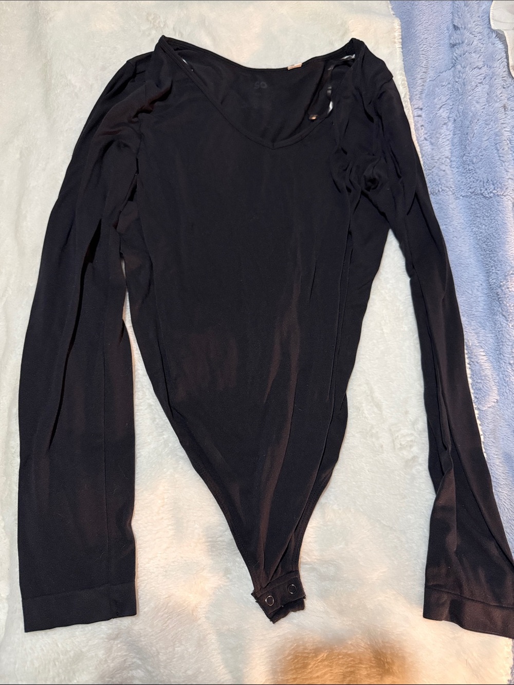 SO Black Long-Sleeve Scoop Neck Bodysuit